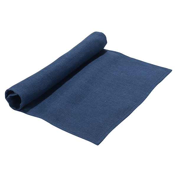 Салфетка под приборы из стираного льна 35 х 45 см Tkano Essential синий