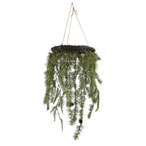 Венок подвесной с шишками 33 x 67 см Азалия зеленый