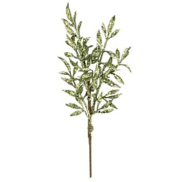 Ветка с листьями глиттером 26 см Азалия зеленая