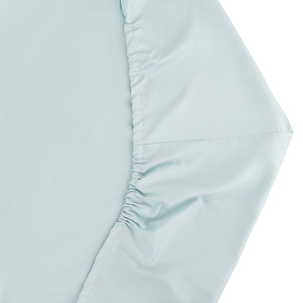 Простыня на резинке 160 x 200 см Tkano Essential из сатина голубой