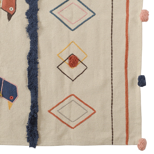 Ковер из хлопка в этническом стиле Птицы Tkano Ethnic 160 х 230 см