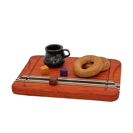 Доска стейковая двусторонняя  Platano 30 х 24.5 х 2.2 "Венеция", падук, граб, термоясень, амарант