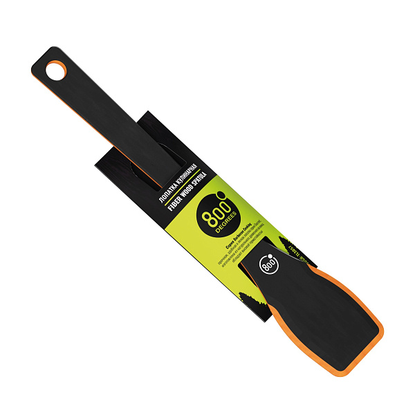 Лопатка удлиненная черная 800 Degrees Fiber Wood Premium Spatula.