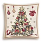 Подушка 45 х 45 см Le Gobelin Новогодний пир бежевая/зеленая