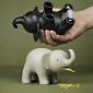 Диспенсер для скотча Qualy Elephant серый