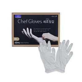 Перчатки для приготовления пищи 40 шт Chef Gloves размер M белый