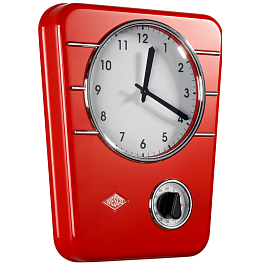 Часы с таймером настенные кухонные RETRO-STYLE WESCO красные