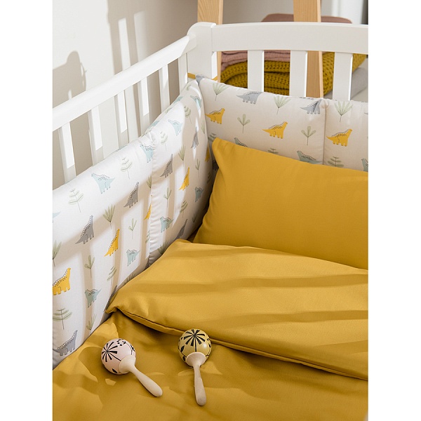 Комплект постельного белья из сатина 100 х 120 см Tkano Essential горчичный