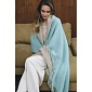 Плед 120 х 180 см Valerie Concept Mumbai Duo мятный