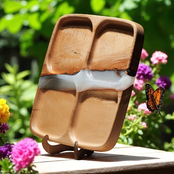 Менажница "Квадро" 25 см, жемчуг