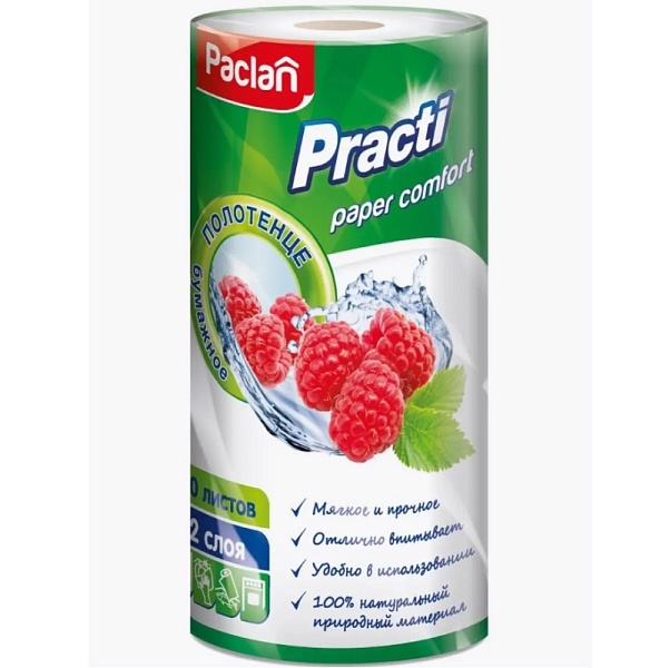 Полотенце бумажное 22 х 23 см в рулоне Paclan Comfort 60 шт. 