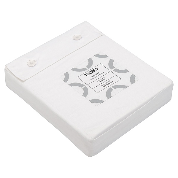 Простыня из сатина белого цвета из коллекции essential, 180х270 см