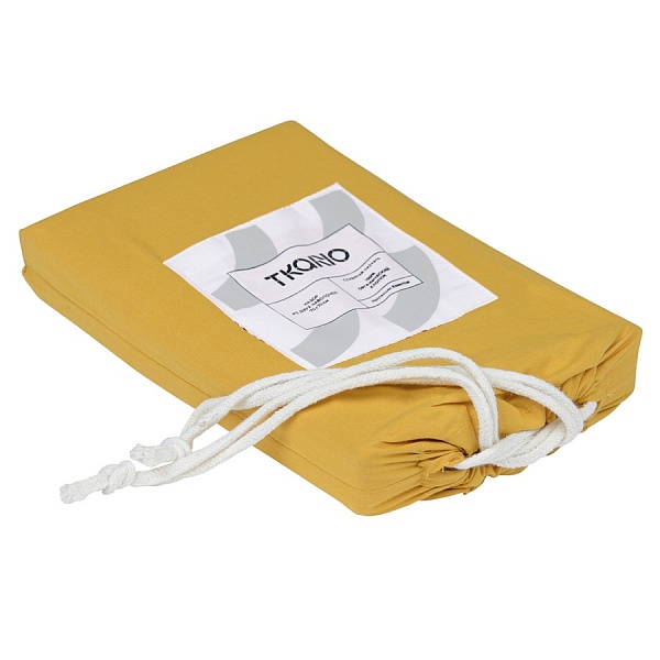 Набор из двух наволочек из органического стираного хлопка Tkano Essential 70 x 70 см горчичный