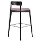 Стул барный aska, рогожка, черный/розовый