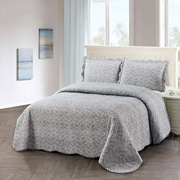 Комплект покрывало и наволочки Sofi de Marko Пэчворк №42 серый