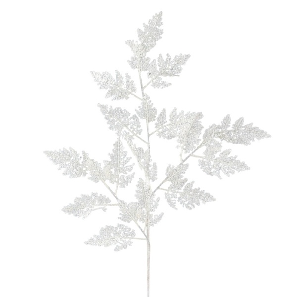 Ветка с глиттером 84 см Азалия белый