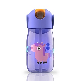 Бутылочка детская с силиконовой соломкой Zoku 415 мл фиолетовый