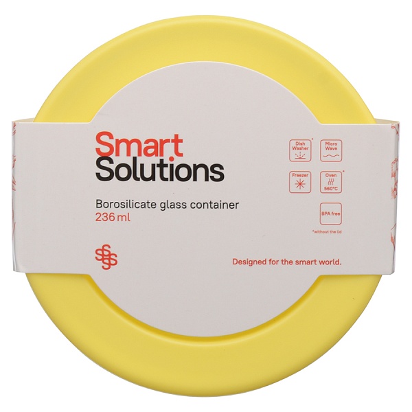 Контейнер стеклянный 236 мл Smart Solutions жёлтый