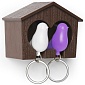 Держатель для ключей Qualy Duo Sparrow белый-фиолетовый
