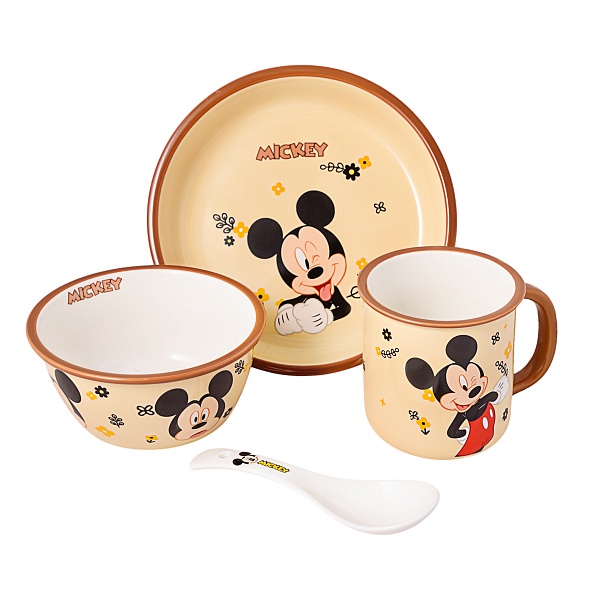 Набор посуды Микки Маус, бежевый/коричневый