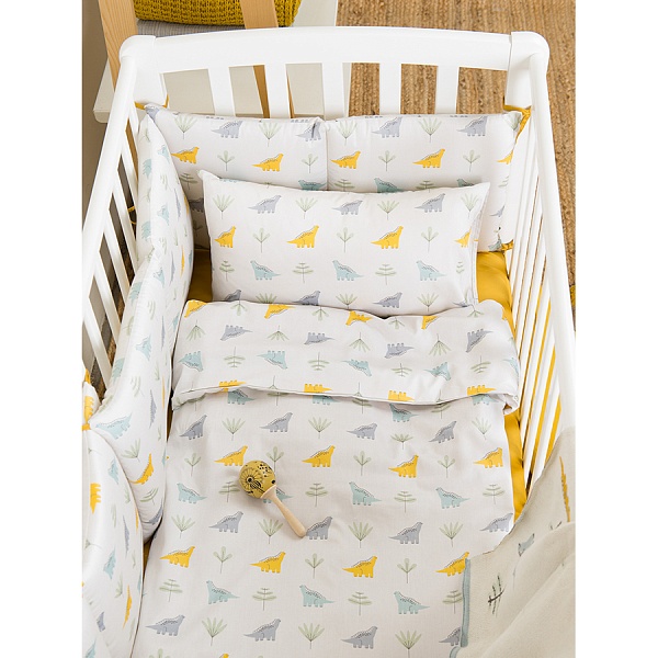 Комплект постельного белья из сатина с принтом Dinosauria World 150 х 200 см Tkano Tiny World
