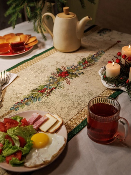 Дорожка 44 х 140 см Le Gobelin Елочные украшения зеленая