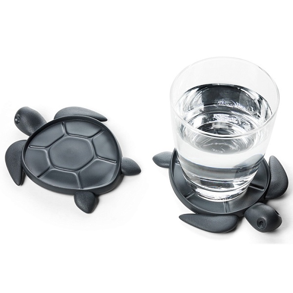 Подставка под стаканы Qualy Save turtle тёмно-серый