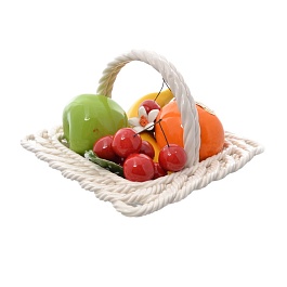 Статуэтка корзинка квадратная с фруктами 24 см Orgia