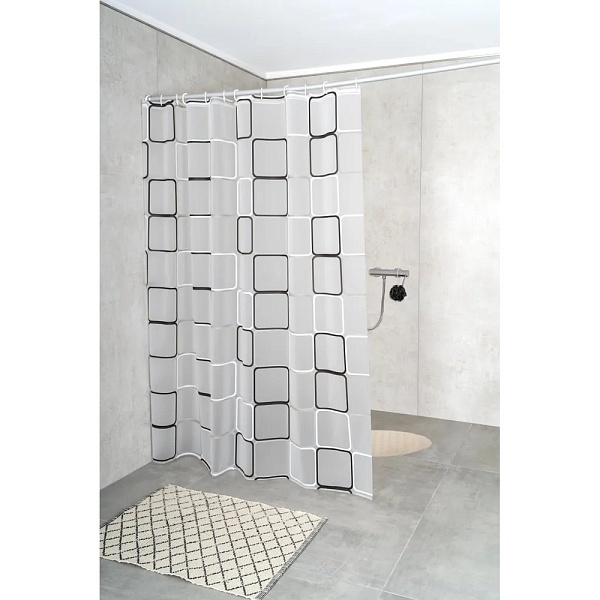 Штора для ванной комнаты 240 х 180 см Ridder Modern Retro полупрозрачный