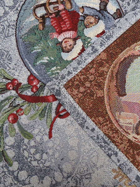 Дорожка 44 х 140 см Le Gobelin Новогодние ягоды серо-голубая