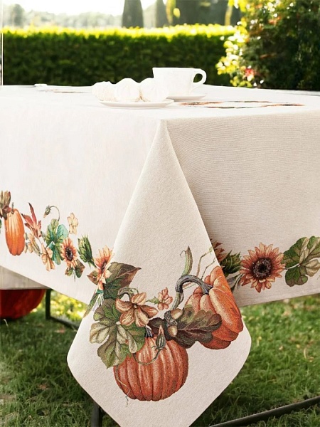 Скатерть 165 х 250 см Le Gobelin Тыквы и подсолнухи