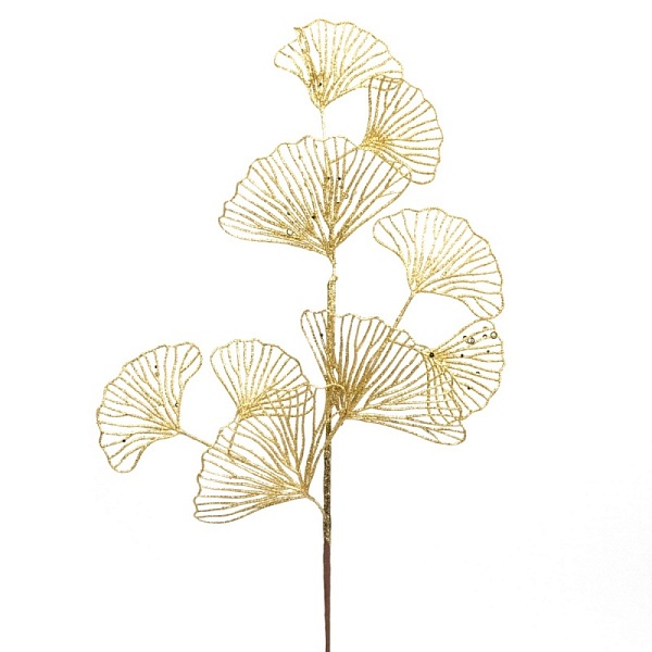 Ветка с глиттером 72 см Азалия золотая