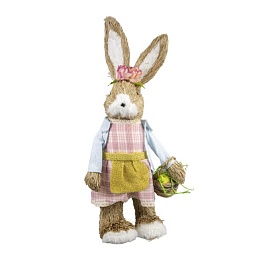 Сувенир Заяц Мальчик/Девочка 46см коричневый