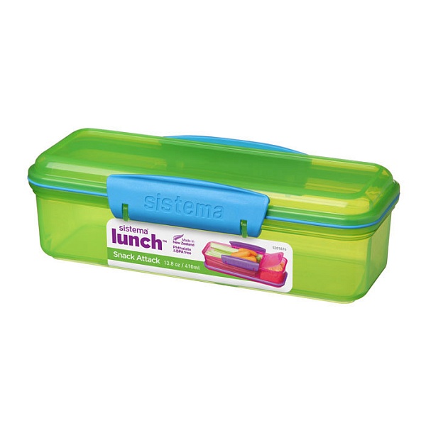Контейнер и бутылка 475 мл Sistema Lunch зелёный