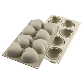 Форма для приготовления пирожных 20,5 х 19,8 см Silikomart Cuoricino силиконовая