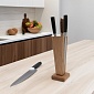 Подставка для ножей  Platano 10х10х30 "Пирамида", магнитная, дуб