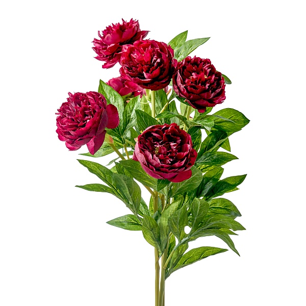 Искусственный цветок Пион 76 см MayBlummy бордовый
