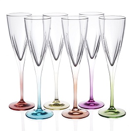 Набор бокалов для шампанского 170 мл RCR Fusion Colours разноцветные 6 шт