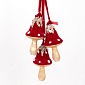 Набор украшений подвесных Гриб 4 x 8 см красный 3 шт