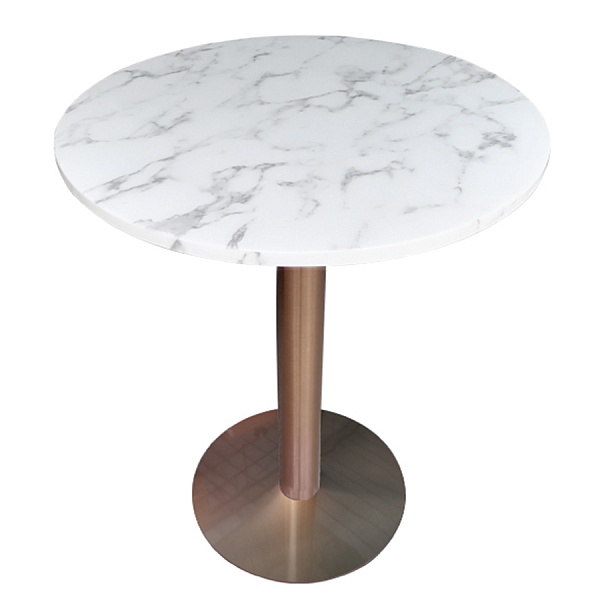 Столик кофейный trond, D60 см, мрамор/золотой