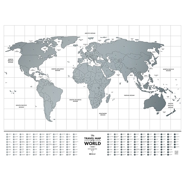 Скретч-карта мира Travel Map Flags World
