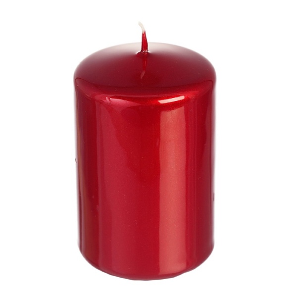 Свеча классическая 9 см Adpal металлик красный