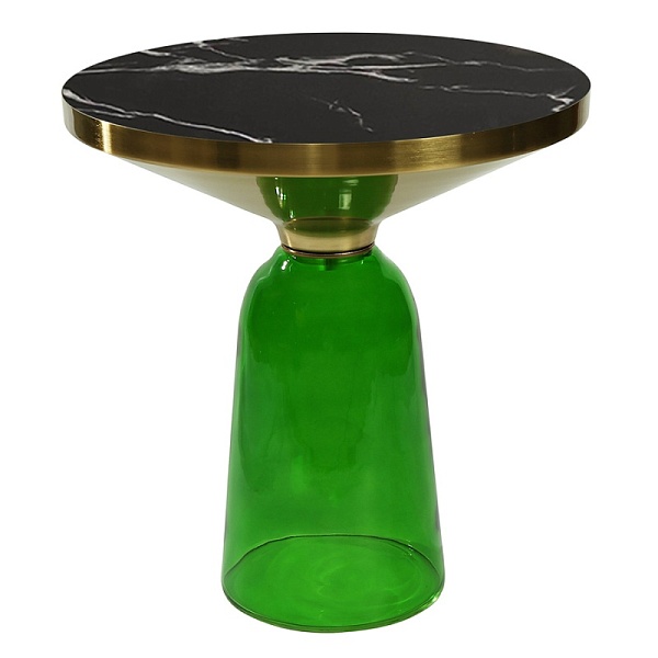 Столик кофейный odd, D50 см, мрамор/зеленый