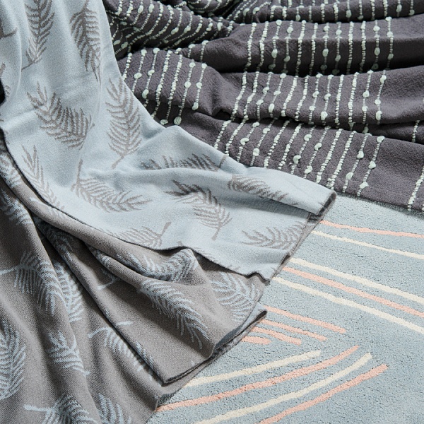 Покрывало хлопковое 230 х 250 см Tkano Ethnic серый