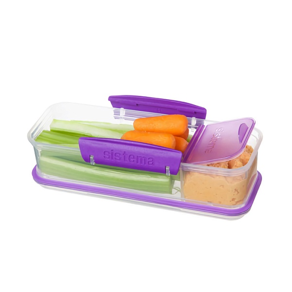 21479 TO-GO Контейнер с разделителем 410мл фиолетовый