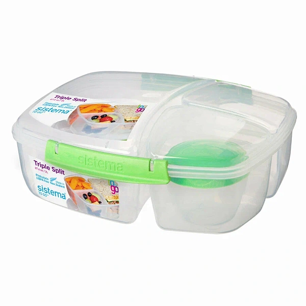 Контейнер 3-х секционный 2 л с баночкой Sistema Lunch в ассортименте