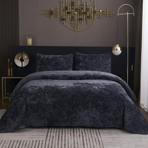 Комплект покрывало и наволочки 240 х 260 см Sofi de Marko Селена антрацит