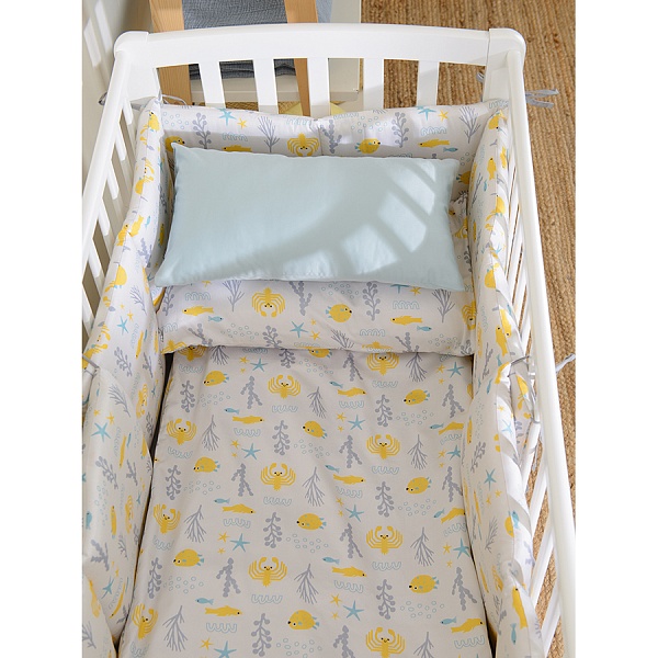 Комплект постельного белья из сатина с принтом Oceania World 110 х 140 см Tkano Tiny World