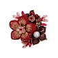 Брошь Букет, красный