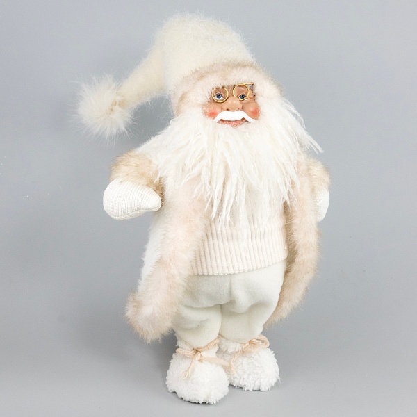 Сувенир Санта 16 x 10 x 54 см Азалия кремовый